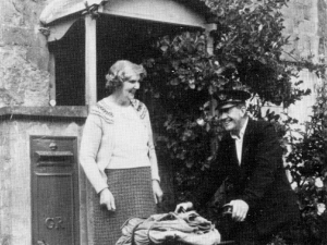 Mr. & Mrs Cook at the Wroxton Post Office, 1950's