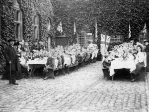 Lord & Lady North's Golden Wedding Anniversary, 1908.Children's tea party at the Abbey