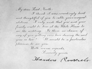 Letter from Theodore Roosevelt 1906